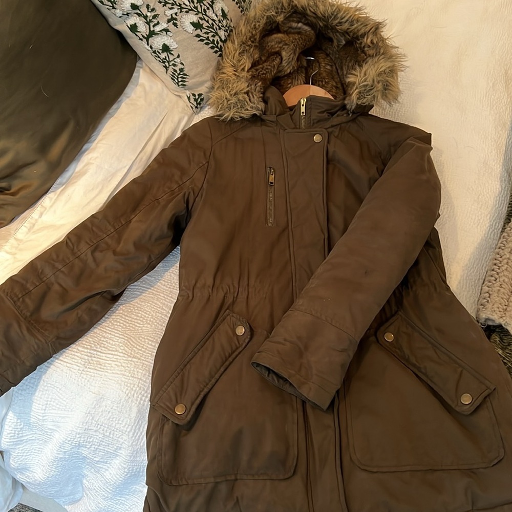 Brown Faux Fur Winter Coat